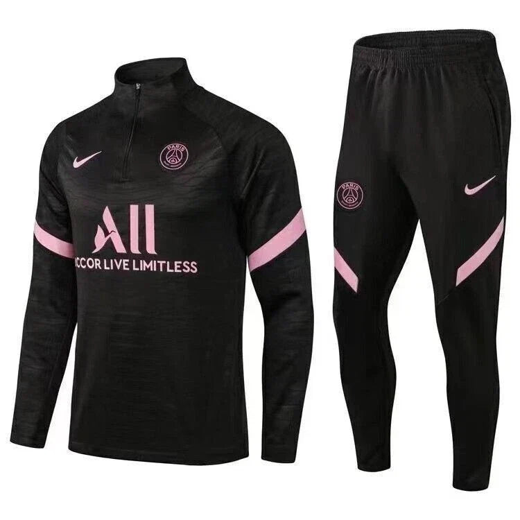 PSG  Quarter Zip Tracksuit - Black & Pink