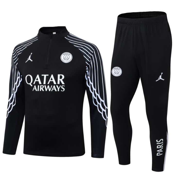 PSG  Quarter Zip Tracksuit - Black & White 2026