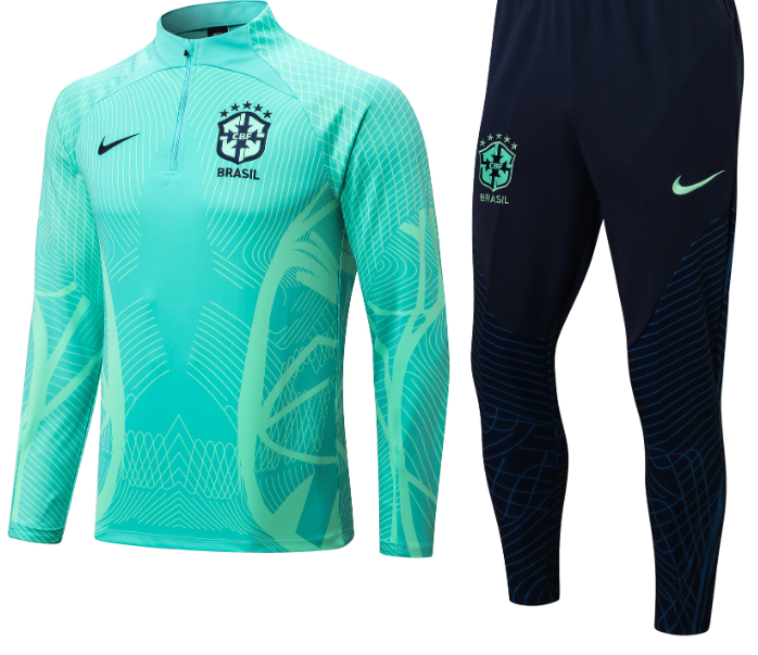 Brazil Quarter Zip Tracksuit - Turquoise