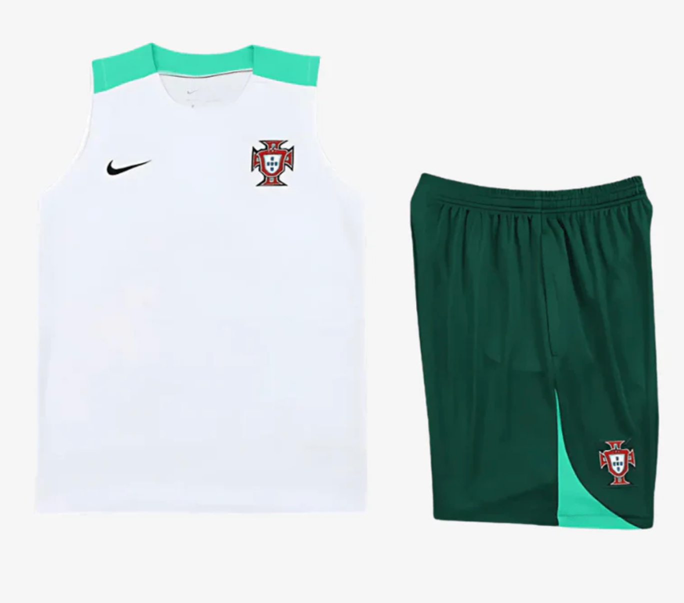 PORTUGAL - WHITE / GREEN VEST SET