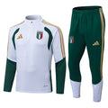 Italy Quarter Zip Tracksuit - White / Green / Gold