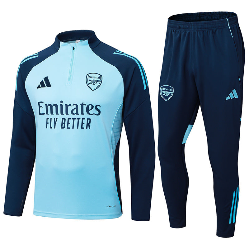 Arsenal Quarter Zip Tracksuit - Light Blue