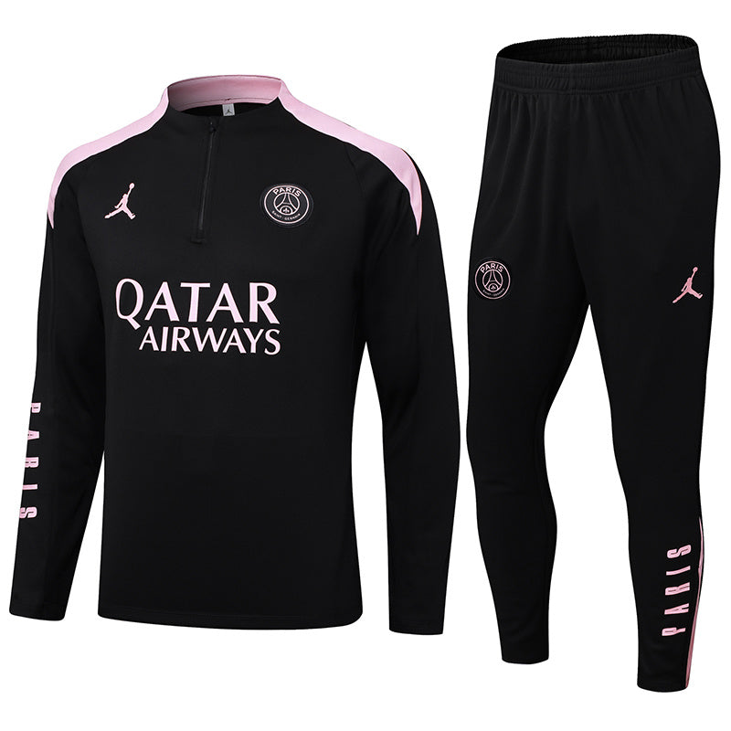 PSG  Quarter Zip Tracksuit - Black & Pink 2026