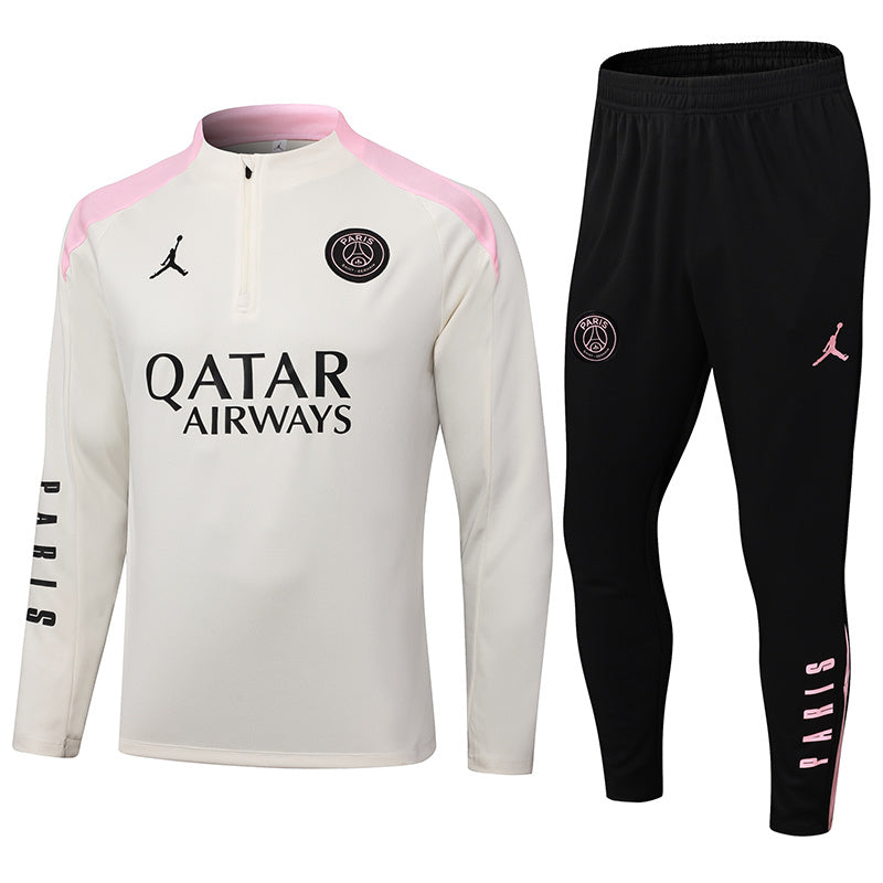 PSG  Quarter Zip Tracksuit -  White & Pink 2026